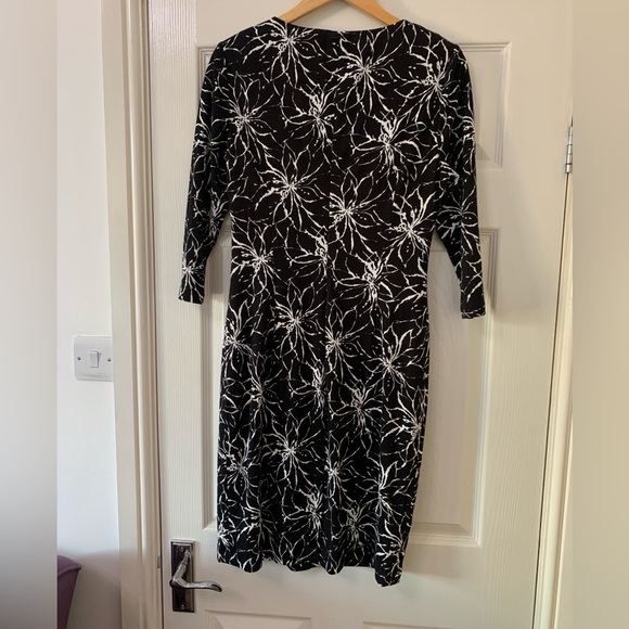 Madeleine Size 12 Dress Cotton Silk Blend Midi Smart Occasion Black Womens - Picture 6 of 7